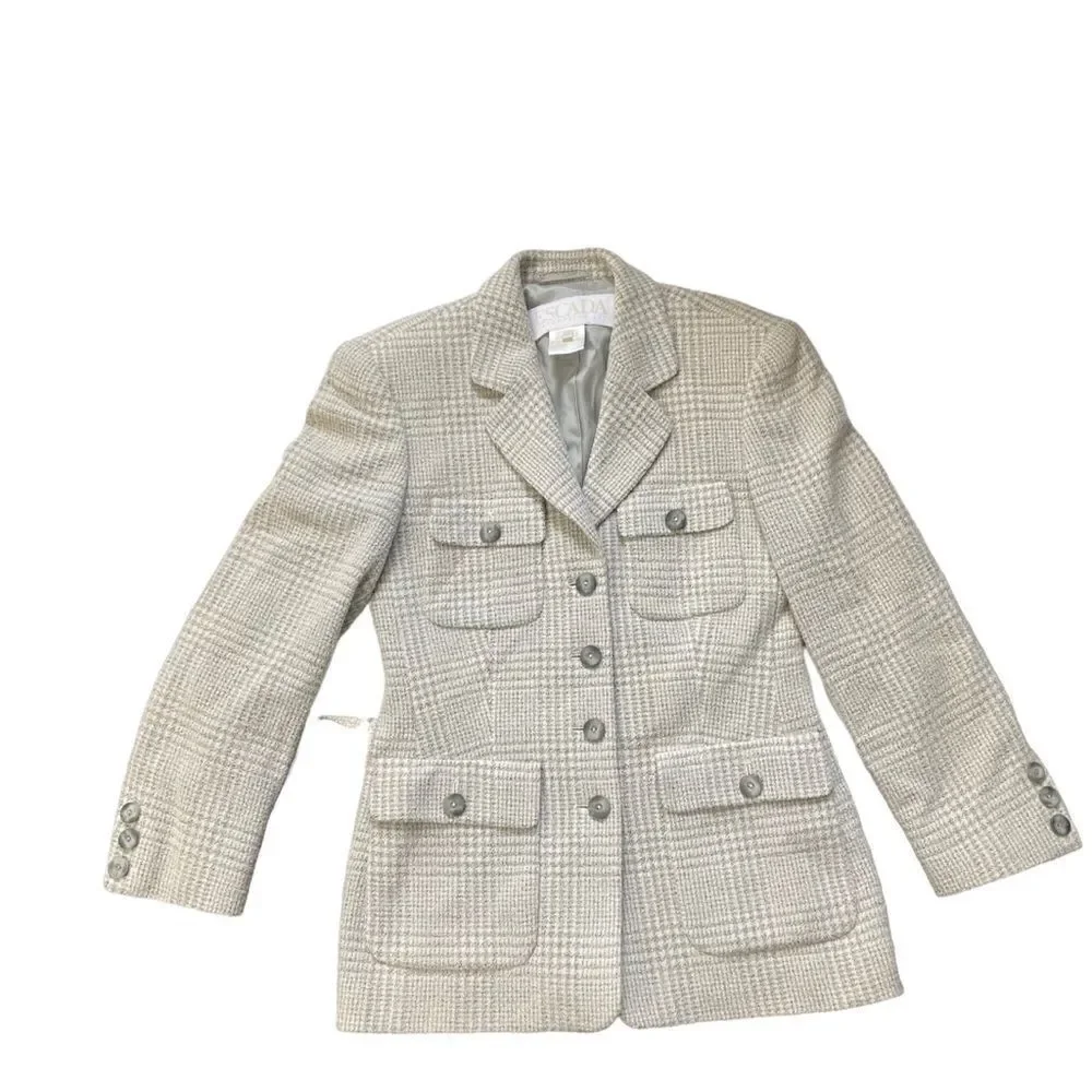 Escada Plaid Wool Blend Blazer - Picture 13 of 13